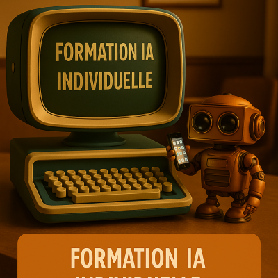 Formation individuelle d’une journée complète (7 h) pour découvrir et pratiquer l’intelligence artificielle dans votre activité.