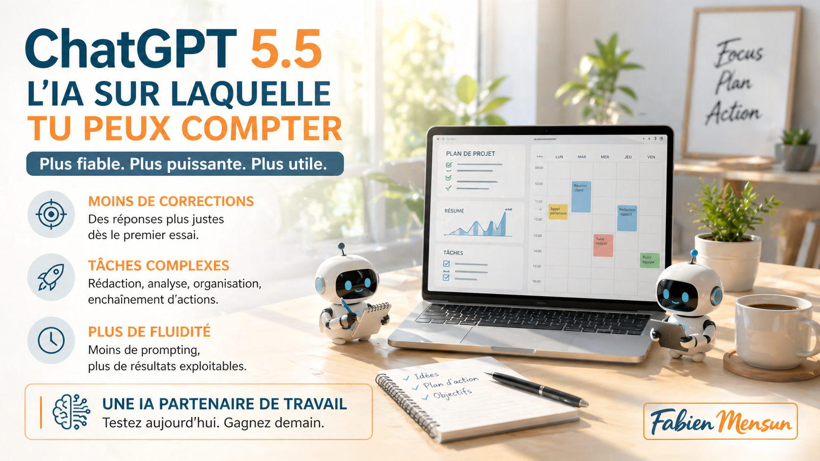 Intelligence artificielle, ChatGPT sort son nouveau modèle 5.5 formation Fabien Mensun